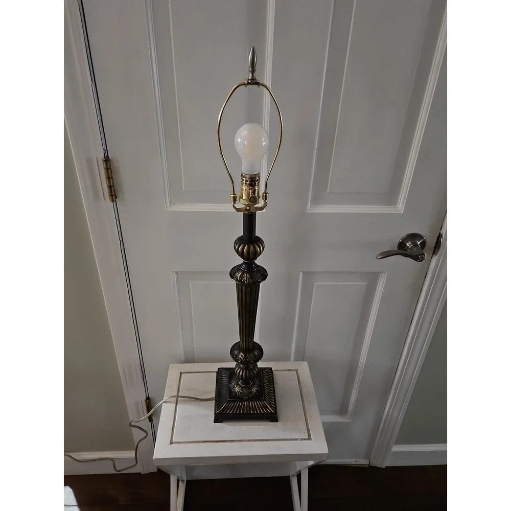 Vintage‎ 1980's Bombay Lamp With Black And Brass Finish